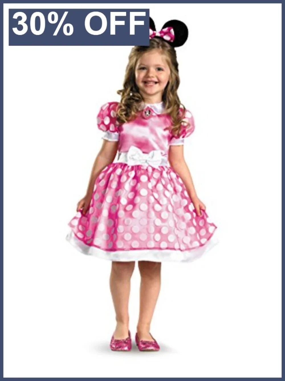 Disney Minnie Mouse Pink Dress Costume Girls 3T-4T